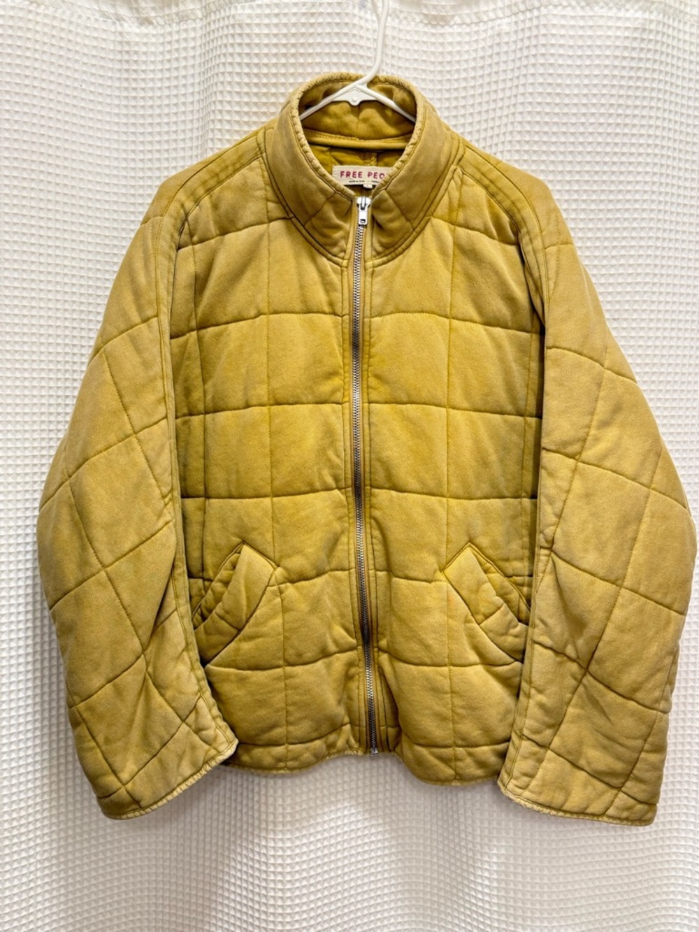 Free People Quilted Zip Jacket in Mustard - Picture 2 of 11